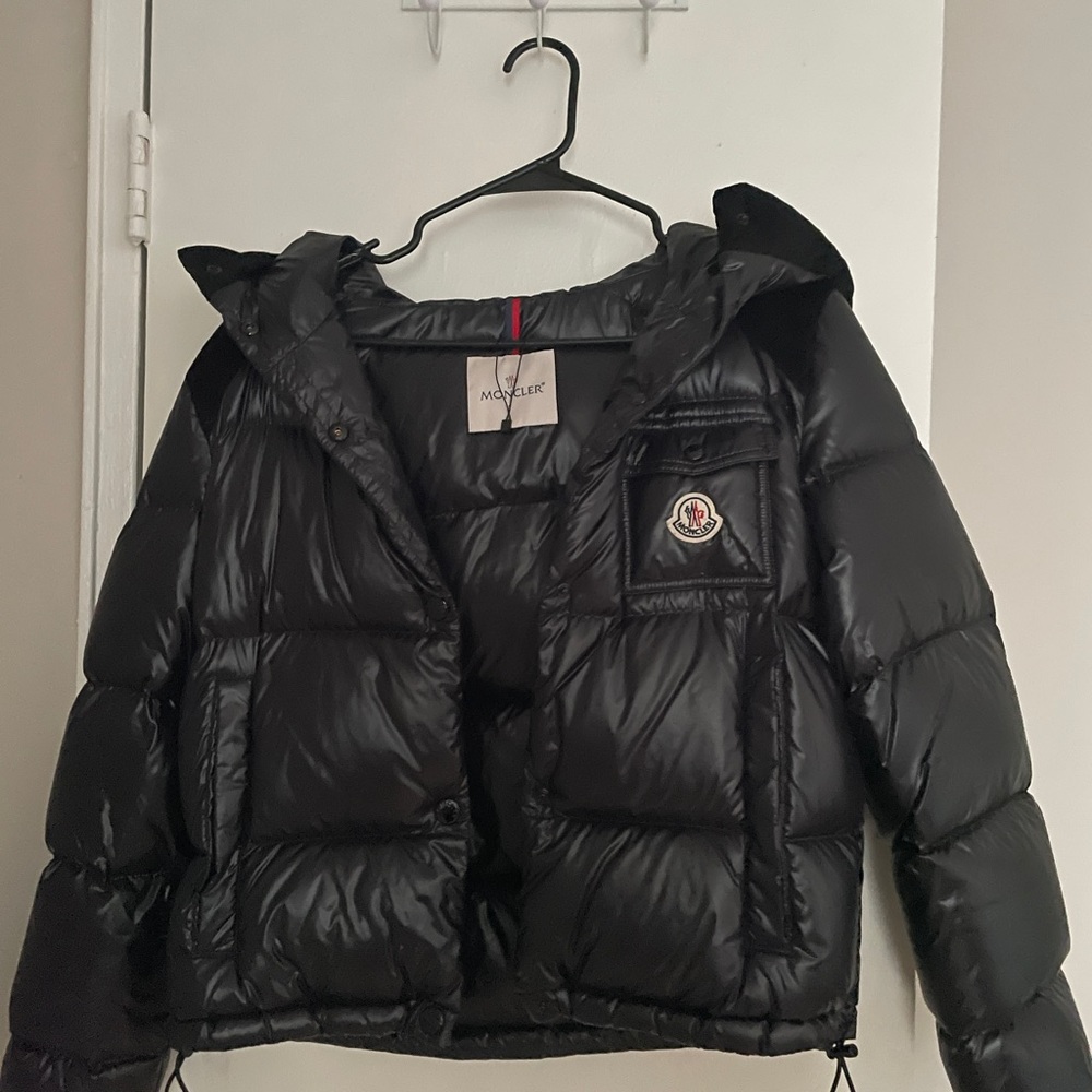 Moncler Women's Shiny Black Puffer Coat size 0